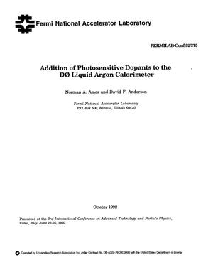 Addition of photosensitive dopants to the D0 liquid argon calorimeter