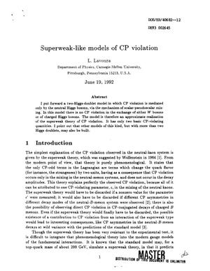 Superweak-Like Models of CP Violation