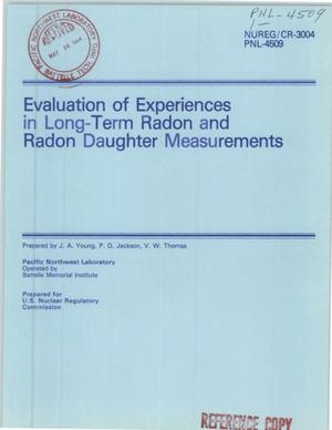 Evaluation of experiences in long-term radon and radon-daughter measurements