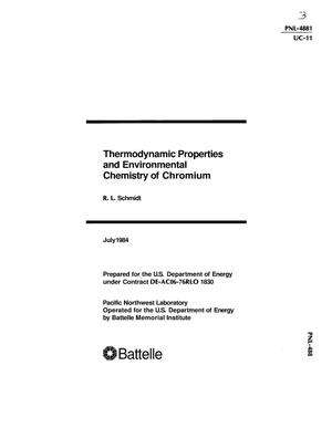 Thermodynamic properties and environmental chemistry of chromium