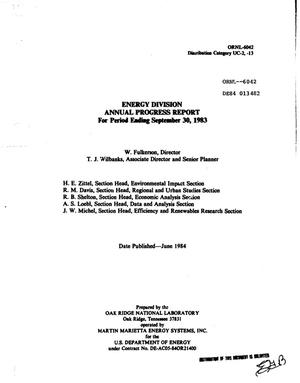 Energy Division annual progress report for period ending September 30, 1983