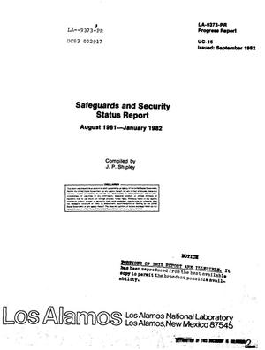 Safeguards and security status report, August 1981-January 1982