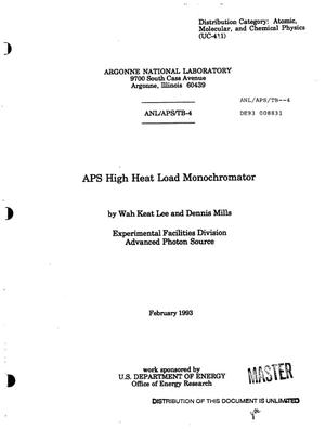 APS high heat load monochromator
