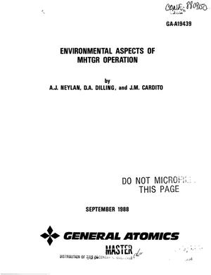 Environmental aspects of MHTGR (Modular High-Temperature Gas-Cooled Reactor) operation