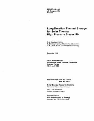 Primary view of object titled 'Long-Duration Thermal Storage for Solar-Thermal High-Pressure Steam IPH'.