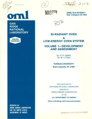 Bi-radiant oven: a low-energy oven system. Volume I. Development and assessment