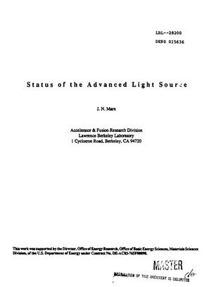Status of the Advanced Light Source