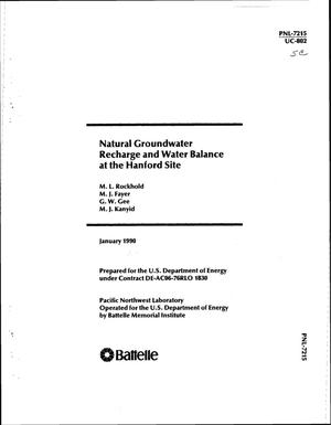 Natural groundwater recharge and water balance at the Hanford Site