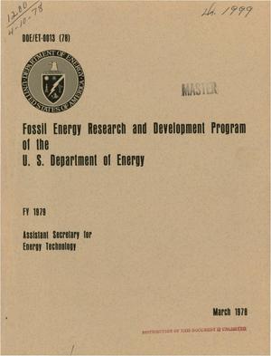 Fossil Energy Research and Development Program of the U. S. Department of Energy, FY 1979