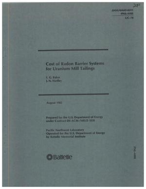 Cost of radon-barrier systems for uranium mill tailings