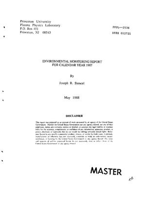 Environmental monitoring report for calendar year 1987