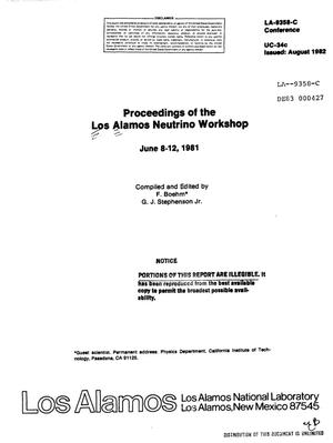 Proceedings of the Los Alamos neutrino workshop