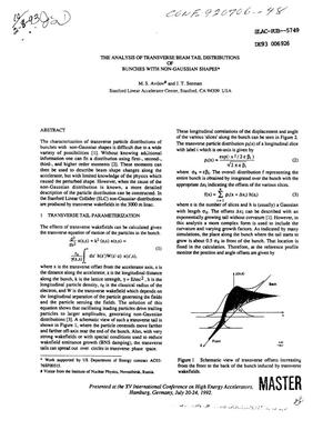 The analysis of transverse beam tail distributions of bunches with non-Gaussian shapes
