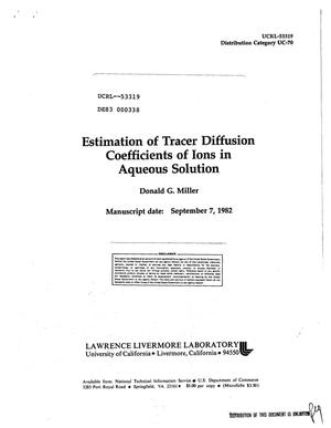 Estimation of tracer diffusion coefficients of ions in aqueous solution