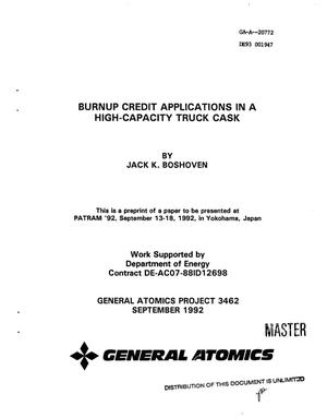 Burnup credit applications in a high-capacity truck cask