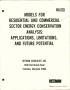 Report: Models for residential- and commercial-sector energy-conservation ana…