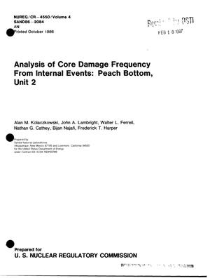 Analysis of core damage frequency from internal events: Peach Bottom, Unit 2