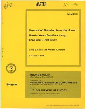 Removal of plutonium from high-level caustic waste solutions using bone char: pilot study