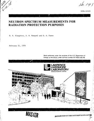 Neutron spectrum measurements for radiation protection purposes