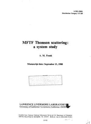 MFTF Thomson scattering: a system study