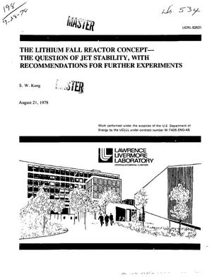 Lithium fall reactor concept: the question of jet stability, with recommendations for further experiments