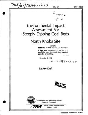 Environmental impact assessment for steeply dipping coal beds: North Knobs site