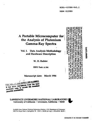 Portable microcomputer for the analysis of plutonium gamma-ray spectra. Volume I. Data analysis methodology and hardware description