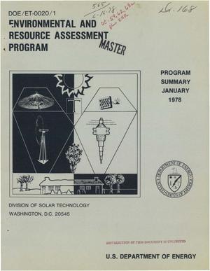 Primary view of object titled 'Environmental and Resource Assessment Program: Program Summary'.