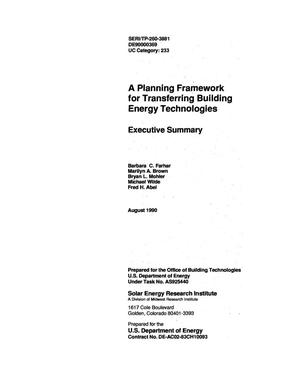 A planning framework for transferring building energy technologies: Executive Summary