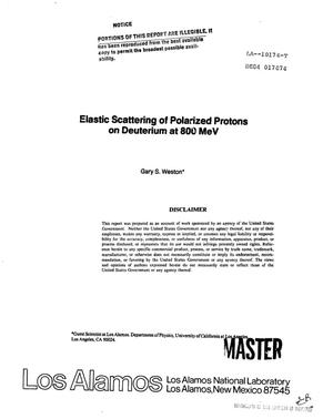 Elastic scattering of polarized protons on deuterium at 800 MeV