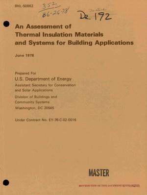 Assessment of thermal insulation materials and systems for building applications