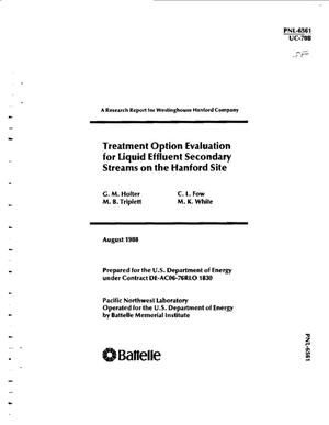 Treatment option evaluation for liquid effluent secondary streams on the Hanford Site