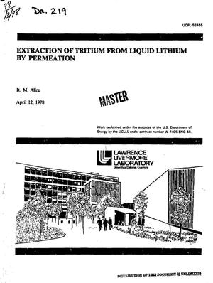 Extraction of tritium from liquid lithium by permeation