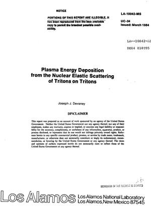 Plasma energy deposition from the nuclear elastic scattering of tritons on tritons