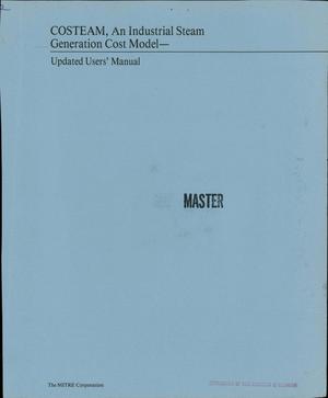 COSTEAM, an industrial steam generation cost model: updated users' manual