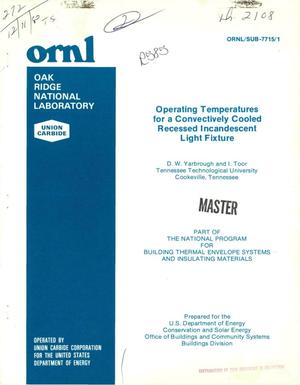 Operating temperatures for a convectively cooled recessed incandescent light fixture