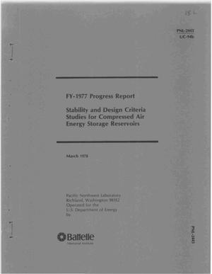 Stability and design criteria studies for compressed air energy storage reservoirs. Progress report, FY 1977.