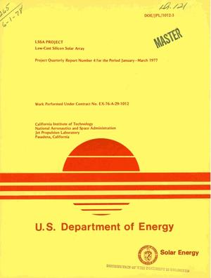 LSSA Project. Project quarterly report No. 4, January--March 1977