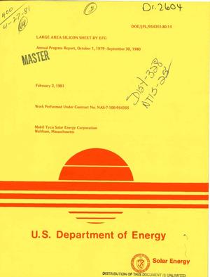 Large area silicon sheet by EFG. Annual progress report, October 1, 1979-September 30, 1980