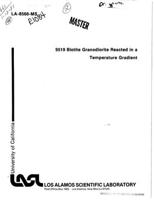9519 biotite granodiorite reacted in a temperature gradient