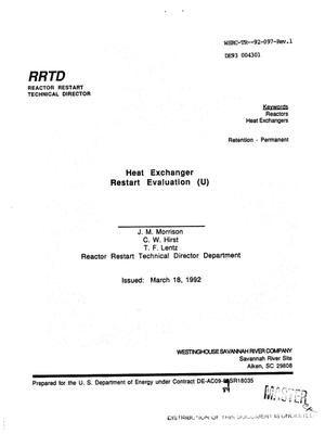 Heat exchanger restart evaluation