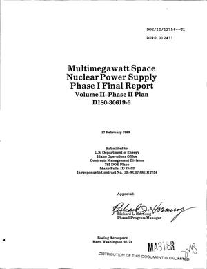 Multimegawatt space nuclear power supply: Phase 1, Final report