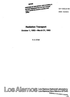 Radiation transport. Progress report, October 1, 1982-March 31, 1983