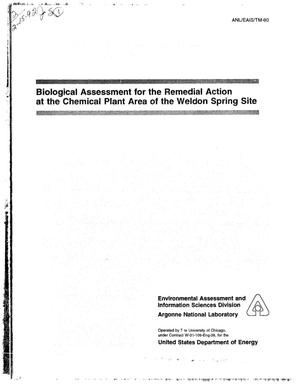 Biological assessment for the remedial action at the chemical plant area of the Weldon Spring site