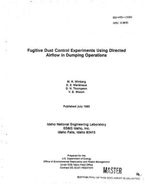 Fugitive dust control experiments using directed airflow in dumping operations