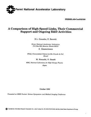 A comparison of high-speed links, their commercial support and ongoing R D activities