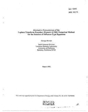 Alternative formulations of the Laplace transform boundary element (LTBE) numerical method for the solution of diffusion-type equations