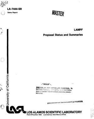 LAMPF proposal status and summaries