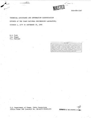 Technical assistance and information dissemination efforts at the Idaho National Engineering Laboratory, October 1, 1979-September 30, 1980