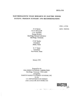 Electromagnetic pulse research on electric power systems: Program summary and recommendations